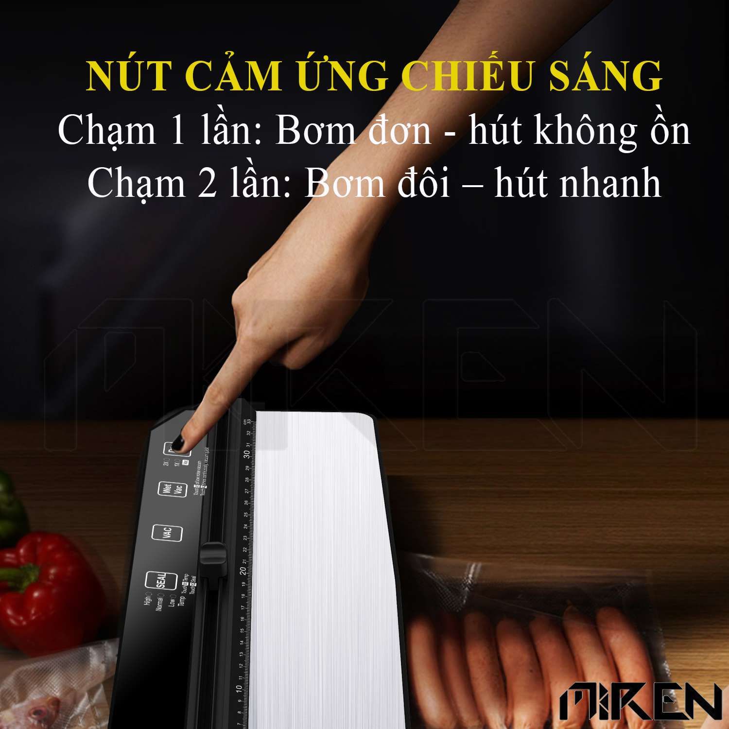 Máy Hút Chân Không Thực Phẩm Vacumm Sealer Đa Năng Hàn Miệng Túi Cao Cấp – 3 Chế Độ Ướt, Khô, Thủ Công Hút (Vac) & Hàn Miệng Túi (Seak) MR- AP13. Hàng Chính Hãng