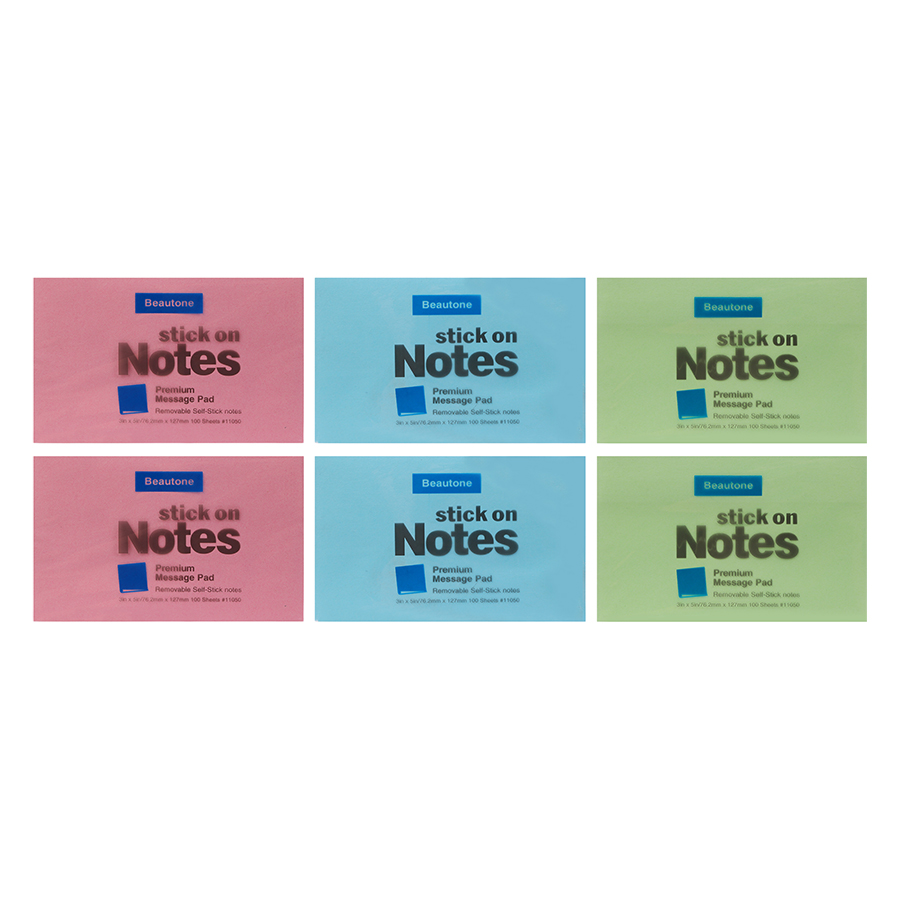 Lốc 6 Xấp Giấy Note Beautone - Màu Ngẫu Nhiên