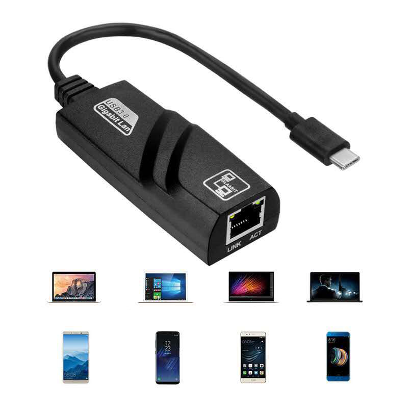 Cáp chuyển đổi USB-C/Type-C sang RJ45 Ethernet LAN thích hợp cho laptop