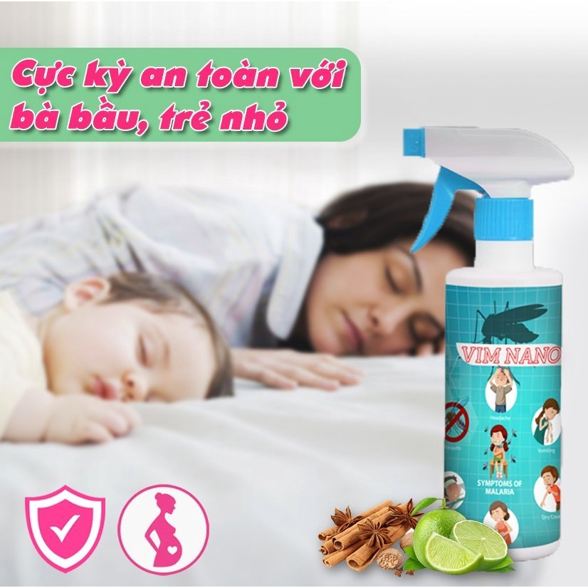 Thuốc Xịt Muỗi- Côn Trùng Vimnano Diệt Sạch Côn Trùng An Toàn Vệ Sinh- Chai 500ml Có Vòi Xịt