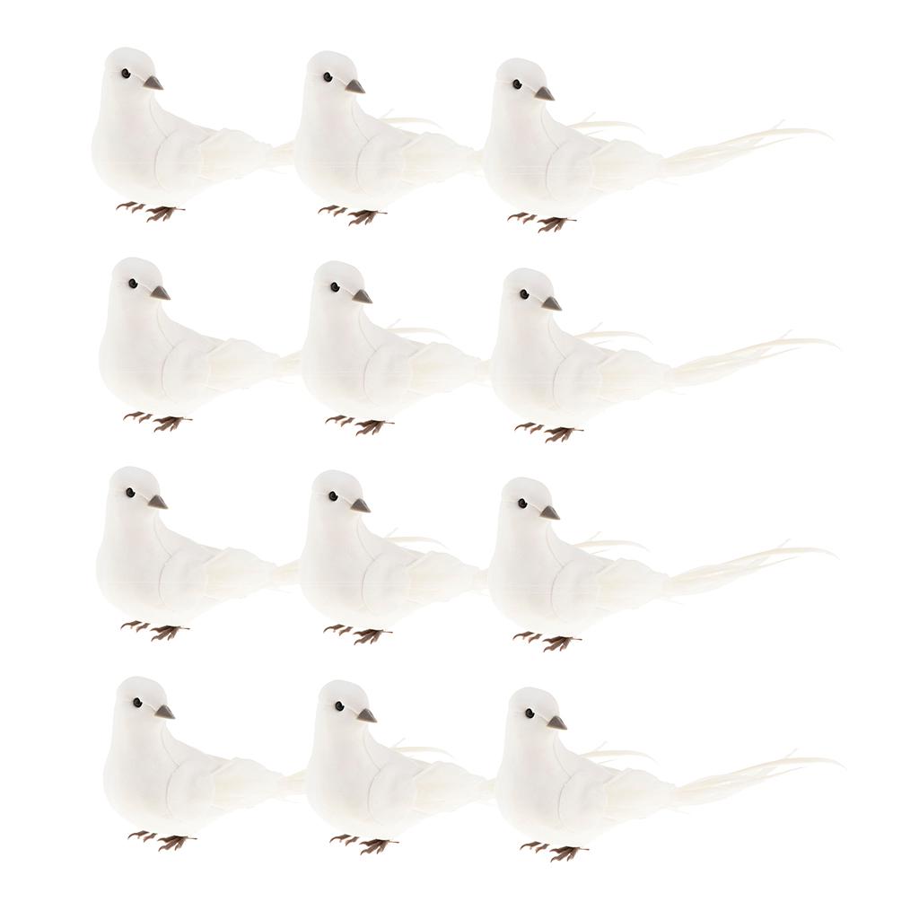 12 Nhân Tạo Bọt Lông Chim Bồ Câu Chim Thủ Công Nghệ Thuật Chim Nhà Trang Trí Lễ Cưới