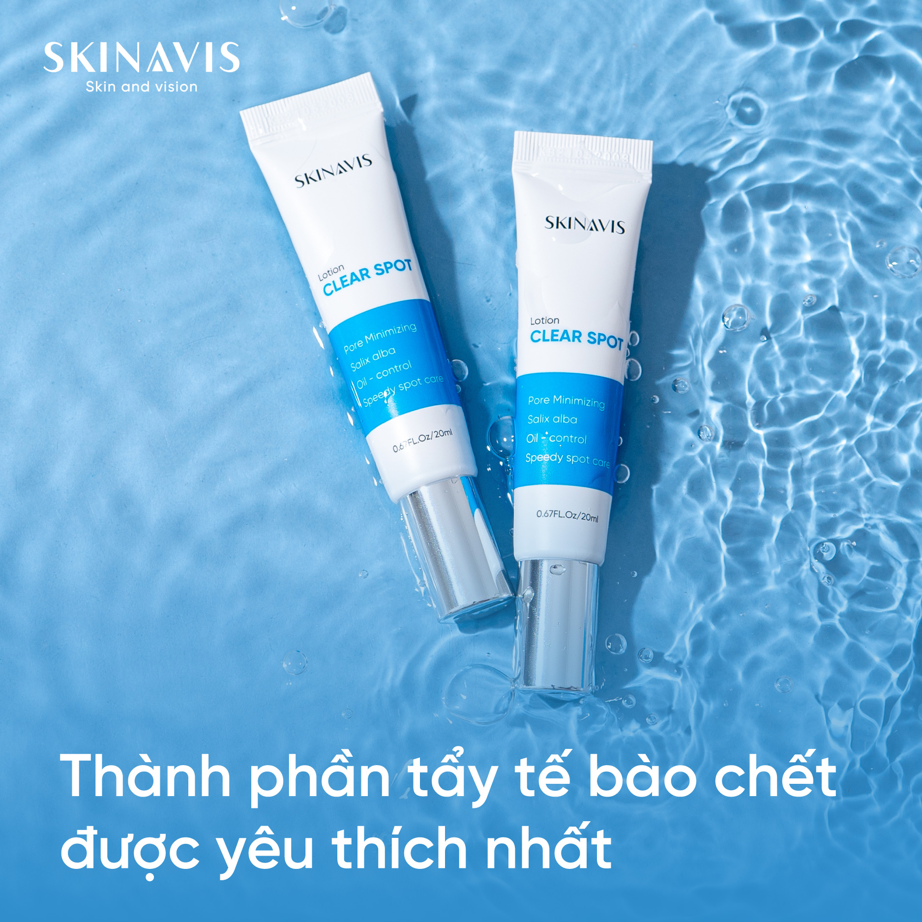 Lotion Kiểm Soát Mụn Và Dầu Nhờn Skinavis BHA Clear Spot Giảm Ngừa Mụn Ẩn Mụn Đầu Đen Đầu Trắng Bã Nhờn 20ml