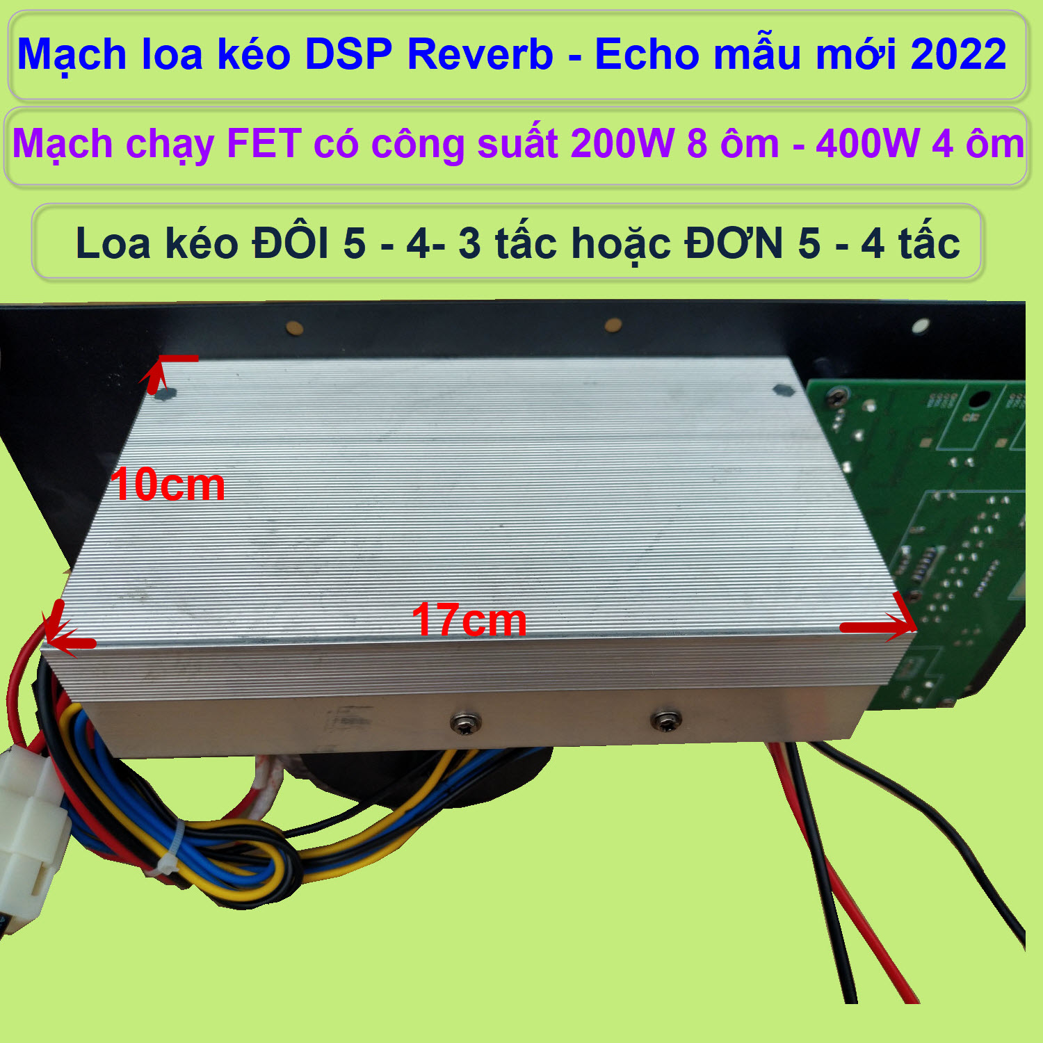 Mạch loa kéo Reverb Echo DSP dùng FET công suất 200W 8 ôm – 400W 4 ôm, loa kéo ĐÔI 5 – 4 – 3 tấc hoặc loa kéo ĐƠN 5 – 4 tấc - DỌC