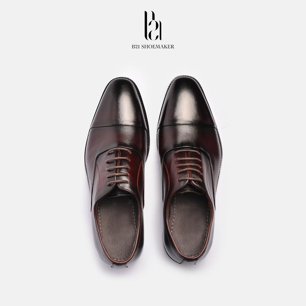 Giày Buộc Dây OXFORD Da Bò Thật Đế Phíp Gỗ Lót Giày Thoáng Khí 0,5cm Phong Cách CLASSIC Công Sở Basic - B21 Shoemaker