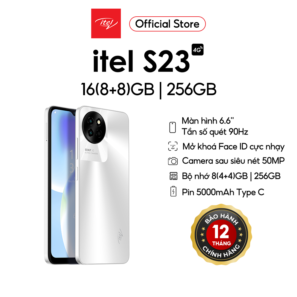 Điện Thoại Itel S23 16GB(8GB+8GB)/256GB | Pin 5000mAh | 6.6 Inch | Camera 50MP | HÀNG CHÍNH HÃNG