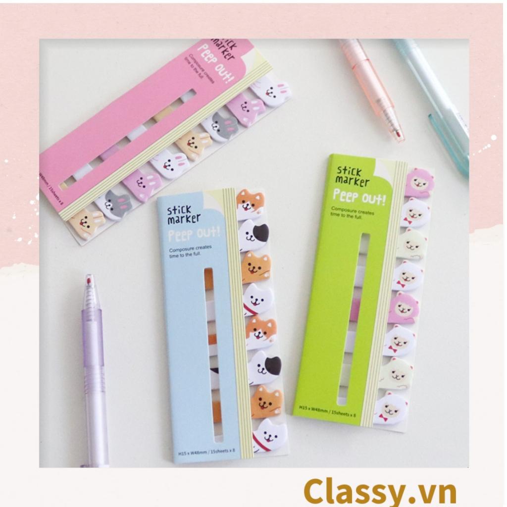 80 miếng Giấy note ghi nhớ mini Classy Post-It, hình pets dễ thương sáng tạo tiện dụng; kích thước PK641