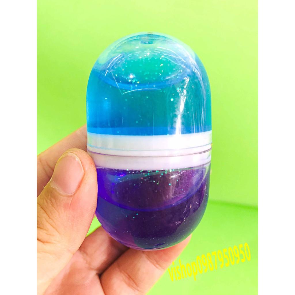 slime  lọ tròn phối 2 màu sắc dạng mềm đặc mã UFZ35 Dhay