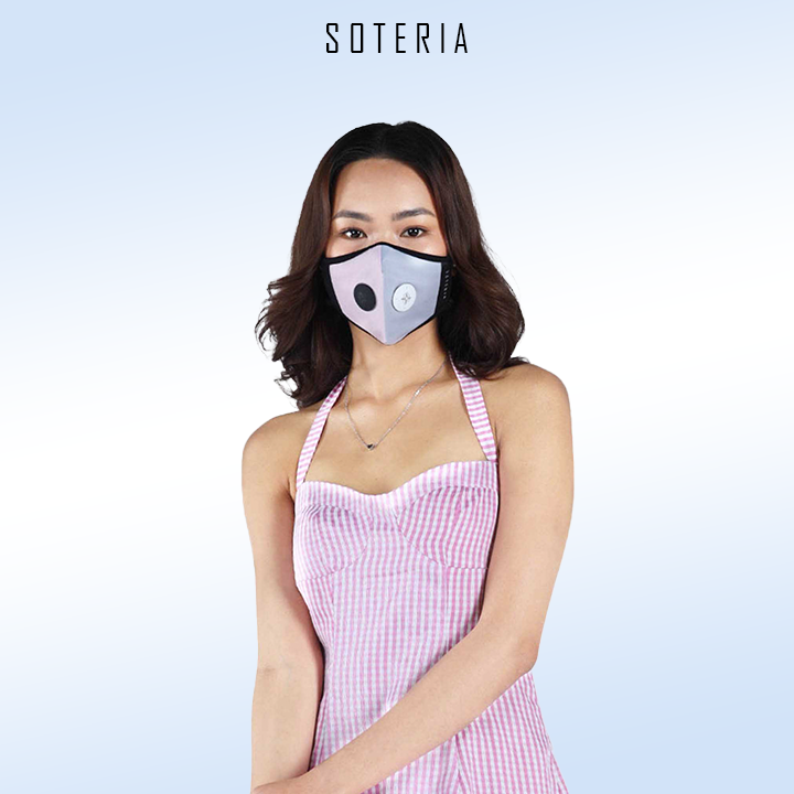 Khẩu trang tiêu chuẩn Quốc Tế Soteria Pink Grey ST217 bộ lọc đạt chuẩn Mỹ N95 BFE PFE 99 lọc đến 99% bụi mịn 0.1 micro, vi khuẩn, khí độc