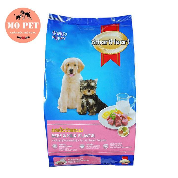 Thức Ăn Puppy Smart Heart Hạt Khô Vị Thịt Bò Và Sữa Cho Chó Con 400gram