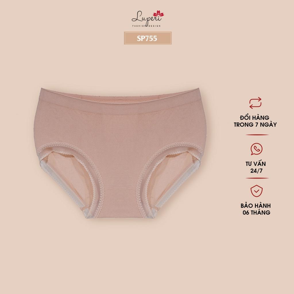 Quần Lót Nữ Lưng Cao Không Đường May LUPERI SP755 Sợi Dệt Liền Co Giãn Mềm Mại Mát Mịn Dành Cho Người Béo Vòng Mông To