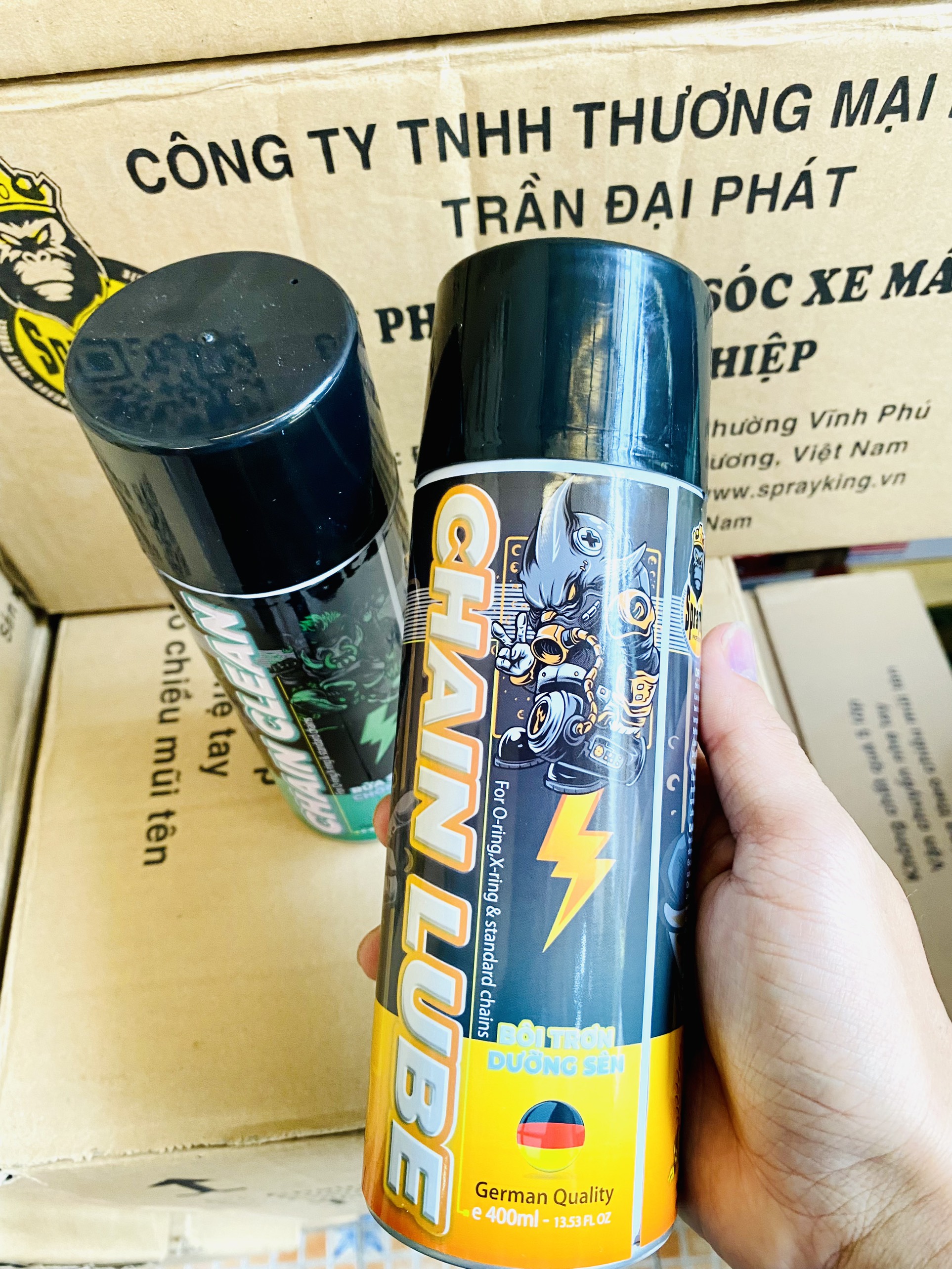 Chai xịt bảo dưỡng sên ,bôi trơn, chống kêu rít, ít văng SprayKing Chain Lube 400ml (Mẫu Mới)