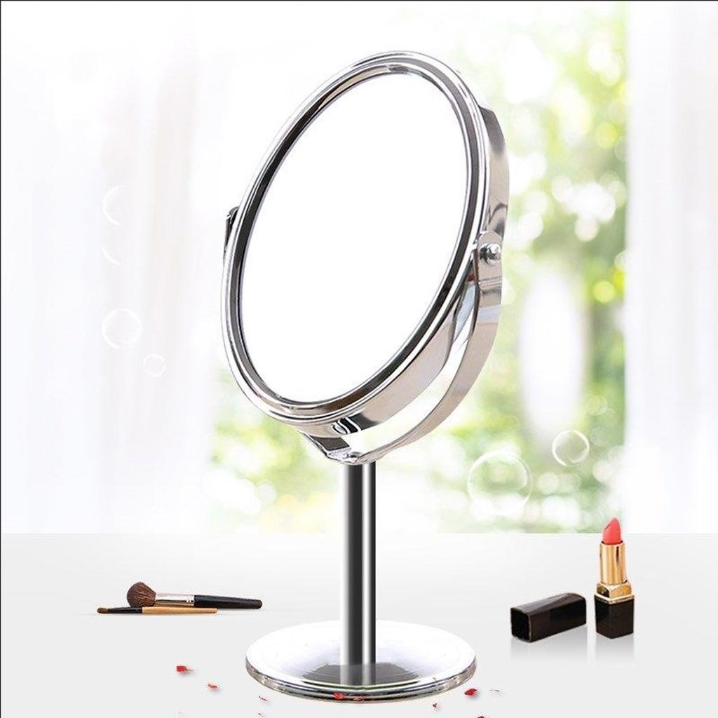 Dual Side Normal Magnifying Oval Stand Makeup Cosmetic Vanity Mirrors 2pcs