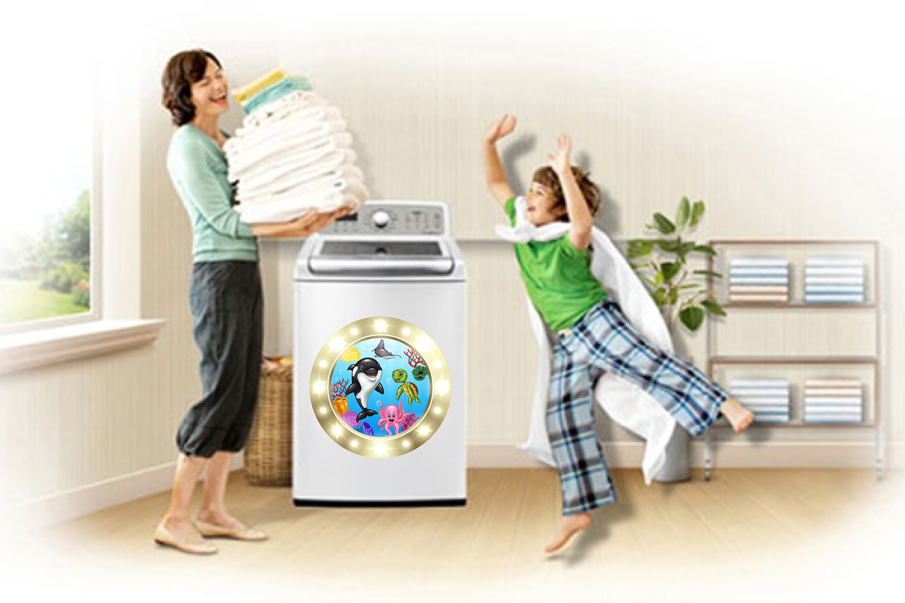 Decal trang trí máy giặt số 3