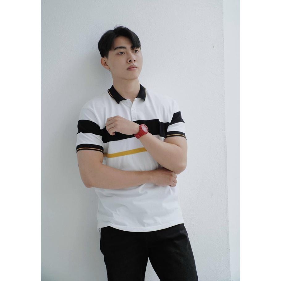 Áo thun nam xịn xò cổ trụ siêu đẹp - TRẮNG,XXL