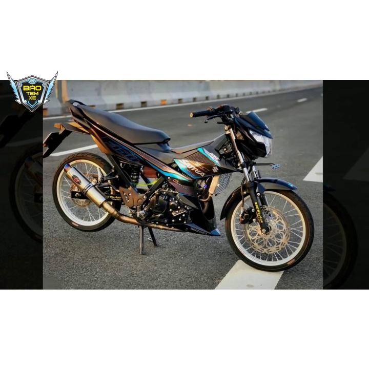 Tem rời dán xe satria fi dán xe đen chất liệu Crom