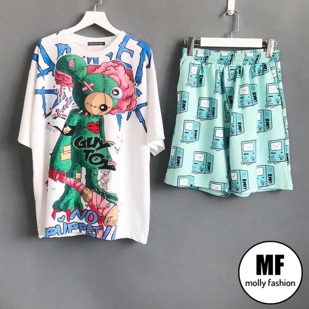 Đồ bộ hoạt hình form rộng Unisex GUY TOY Freesize dành cho nam nữ Molly Fashion