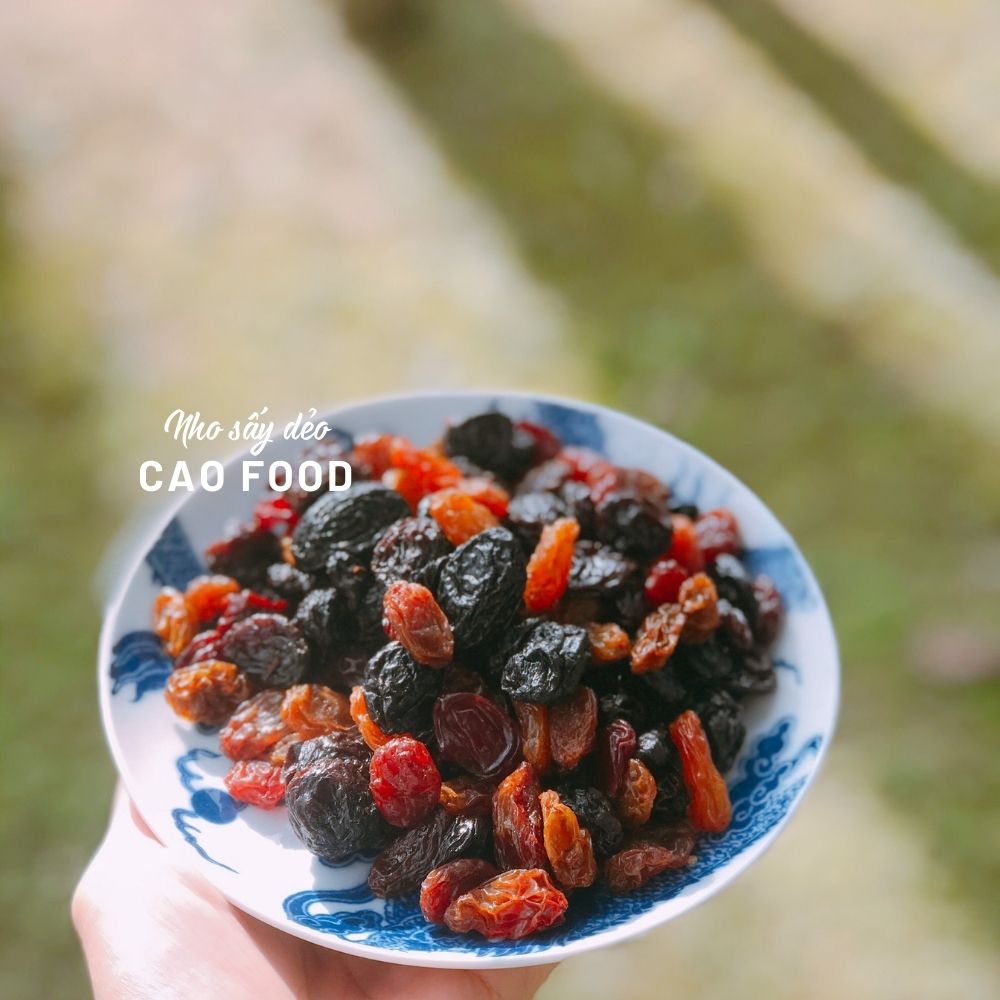 Nho sấy dẻo mixed 3 màu CAO Food từ 100% nho tươi nhập khẩu Mỹ - sấy mọng chua ngọt tự nhiên