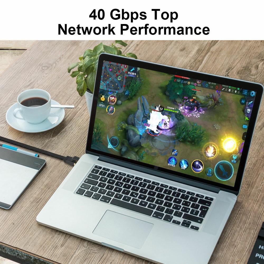 40Gbps 2000 MHz Cáp LAN phẳng Ethernet 20M 15M CAT 8 7 RJ45 CAT7 CAT8 Ethernet Cáp RJ 45 Dây mạng cho máy tính xách tay PS 4 Bộ định tuyến