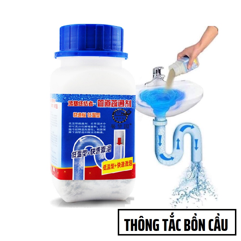 [HCM] Bột Thông Tắc Cống Bồn Cầu Bồn Vệ Sinh Rửa Mặt Cực Mạnh Loại Lớn 260gram ZA02 - Egreen Dùng 1 Lần