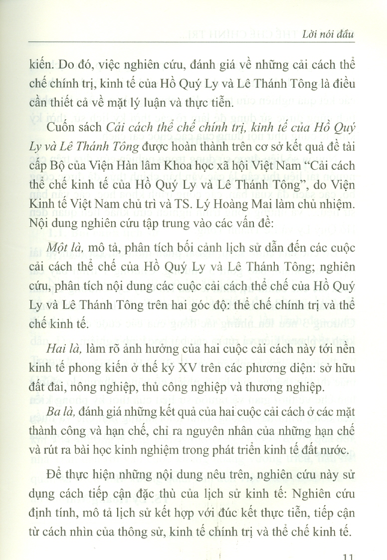 Cải Cách Thể Chế Chính Trị, Kinh Tế Của Hồ Quý Ly Và Lê Thánh Tông (Sách chuyên khảo)