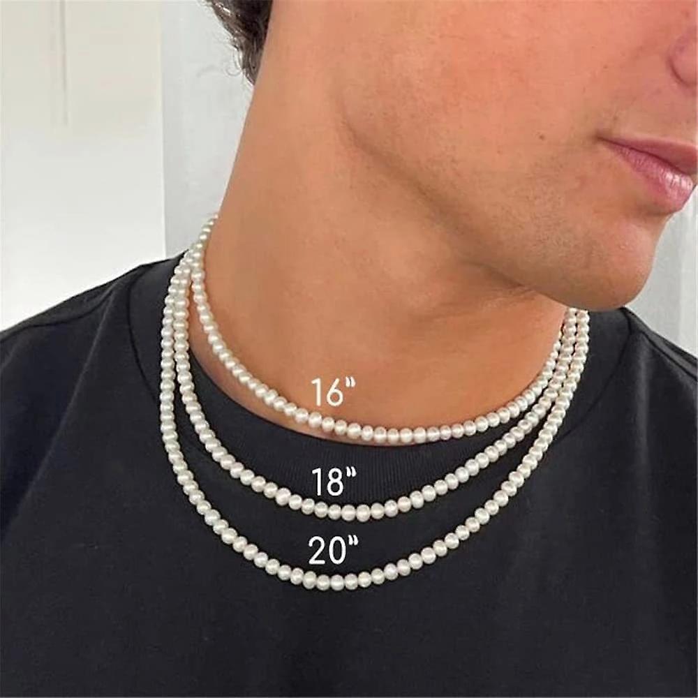 3PCS Vòng cổ Pearl Men Đơn giản Đơn giản bằng dây chuyền Hạt Vòng cổ Phụ nữ Vòng cổ trang sức