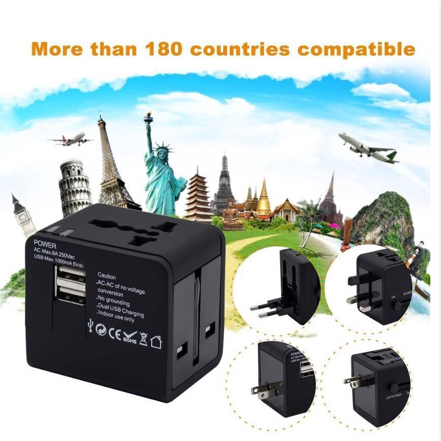 Cốc Sạc Hai Cổng USB 2.1A Đa Năng Tiện Dụng Khi Đi Du Lịch