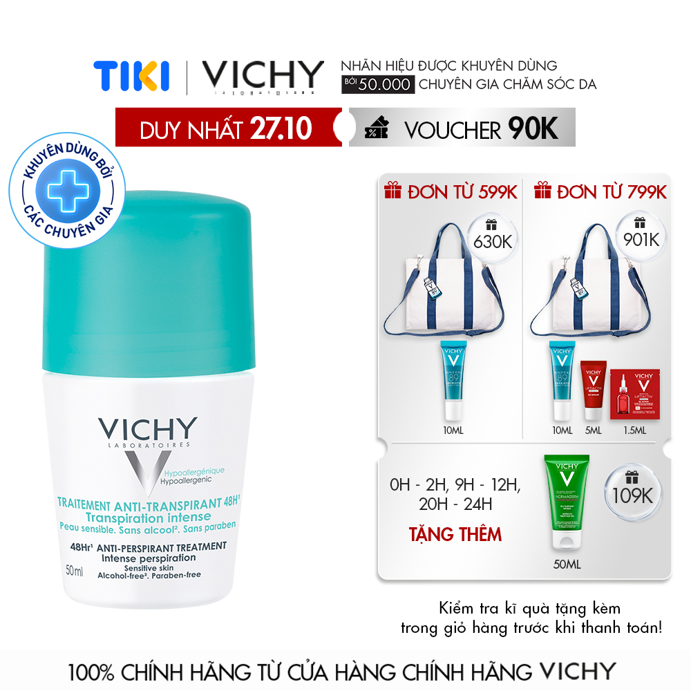 Lăn khử mùi và giúp khô thoáng vùng da dưới cánh tay 48h Vichy 50ml