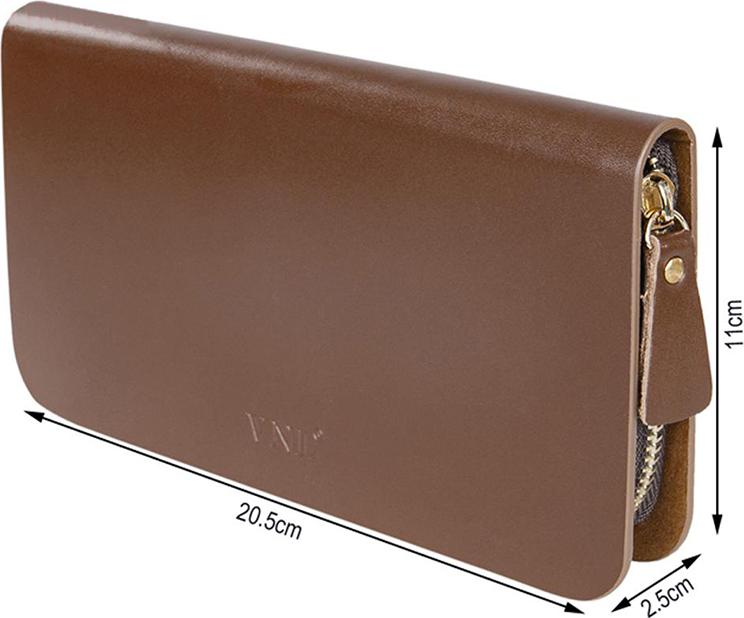 Ví Nữ Da Thật Cao Cấp VNL22TK288N (12 x 9.5 cm) - Nâu