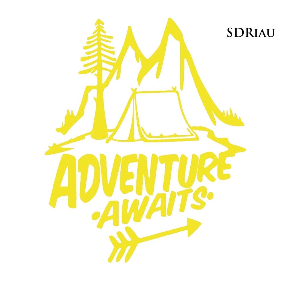 Miếng Dán Phản Quang Họa Tiết Adventure Awaits Tree Lều Núi Trang Trí Xe Hơi