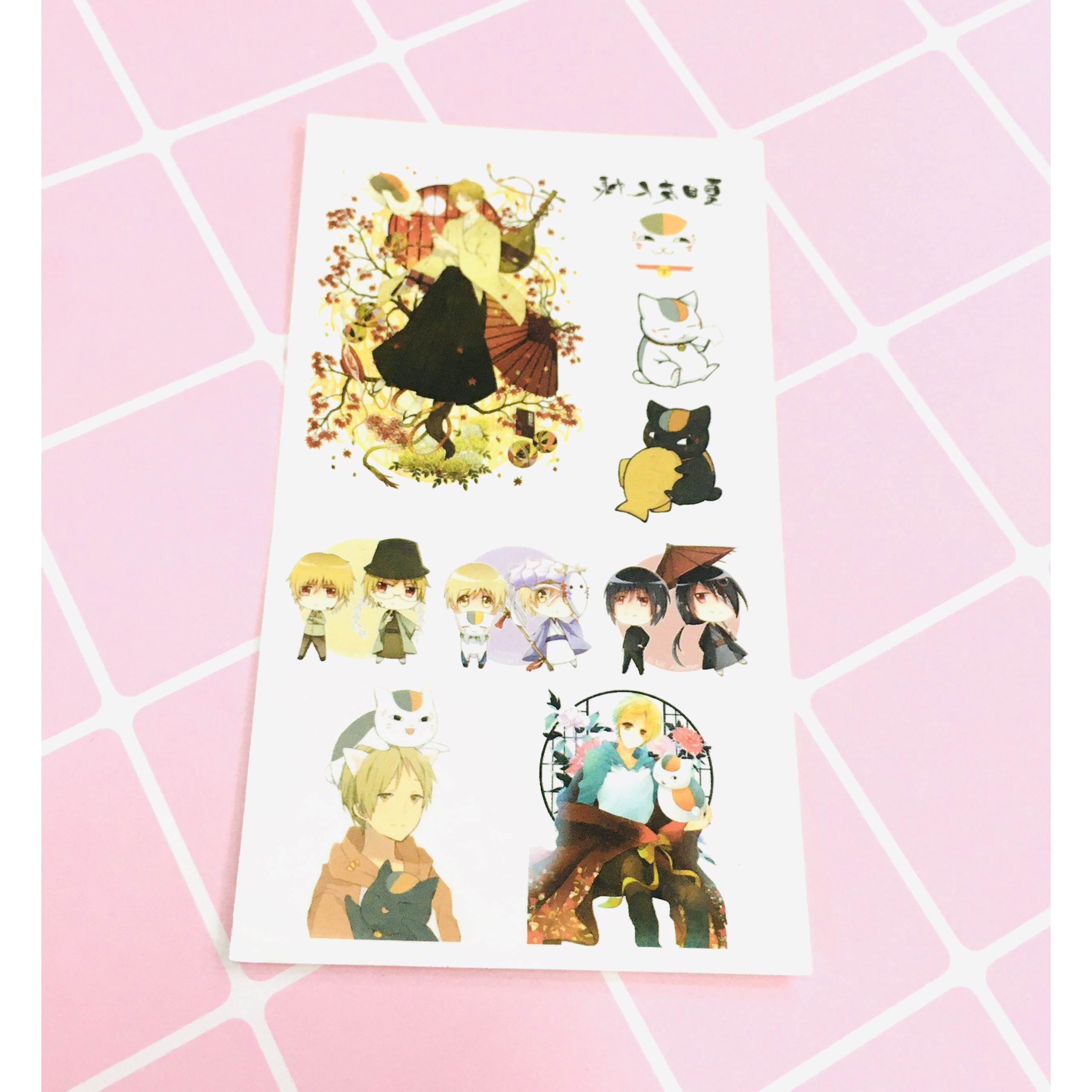 Set 5 Bảng hình xăm Natsume Yuujinchou Sticker Tattoo