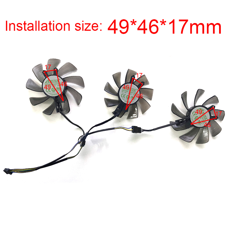 3PCS 75MM 85MM 4pin HOF GTX 1070 GPU Fan For GALAXY GeForce GTX 1070 Hall of Fame Limited Edition GTX1070 HOF Video Card Fans