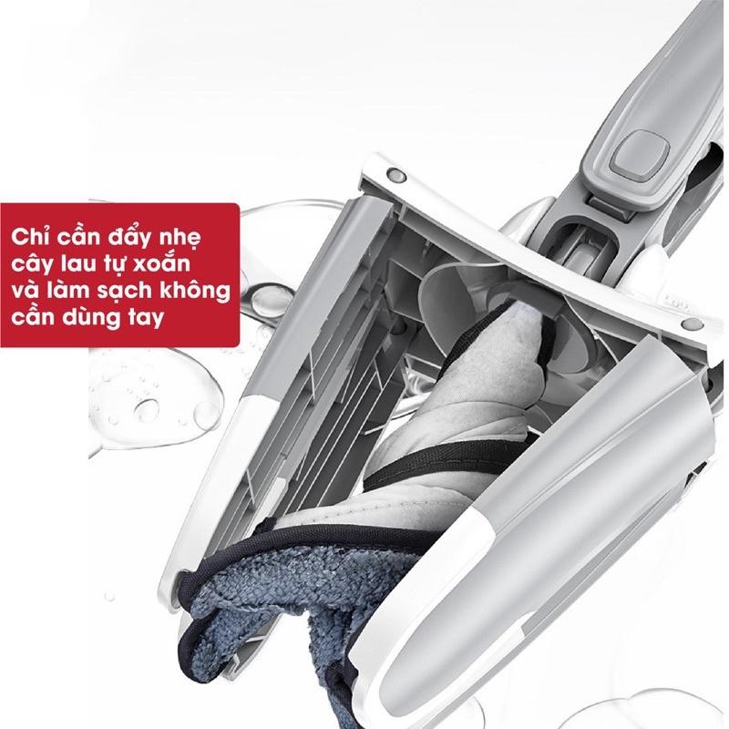 Cây chổi lau nhà chữ X, chổi lau nhà thông minh tự vắt chính hàng SPIN.MOP cao cấp