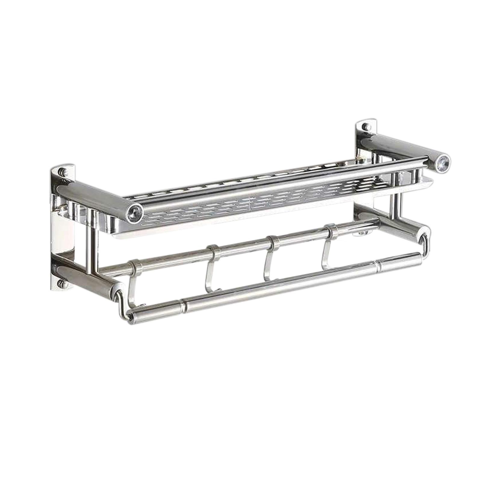 Giá treo khăn tắm kèm 4 móc treo đồ dùng nhà tắm