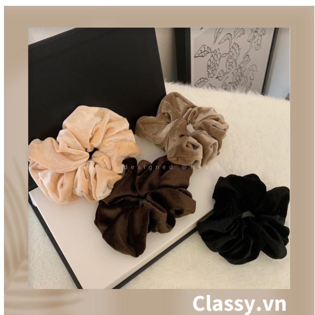 Scrunchies, dây cột tóc Classy vải nhung mịn màng, phong cách hàn quốc PK1588
