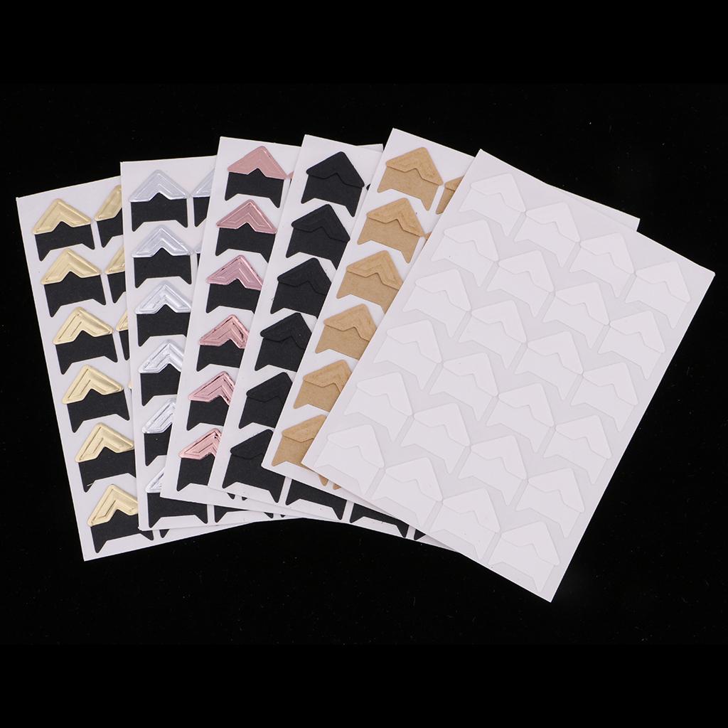6 Pieces Photo Mounting Sticker Paper Corner Stickers for Scrapbooking Album
