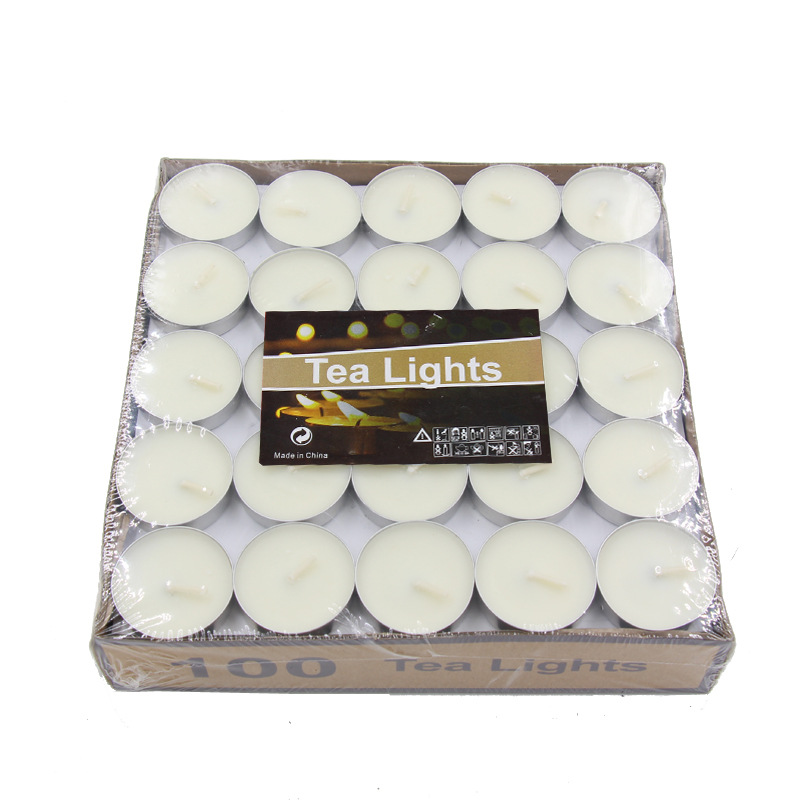 Nến bơ, sáp bơ thực vật an toàn cho sức khỏe không mùi, không khói TeaLight - 1 hộp 100 viên nhiều màu