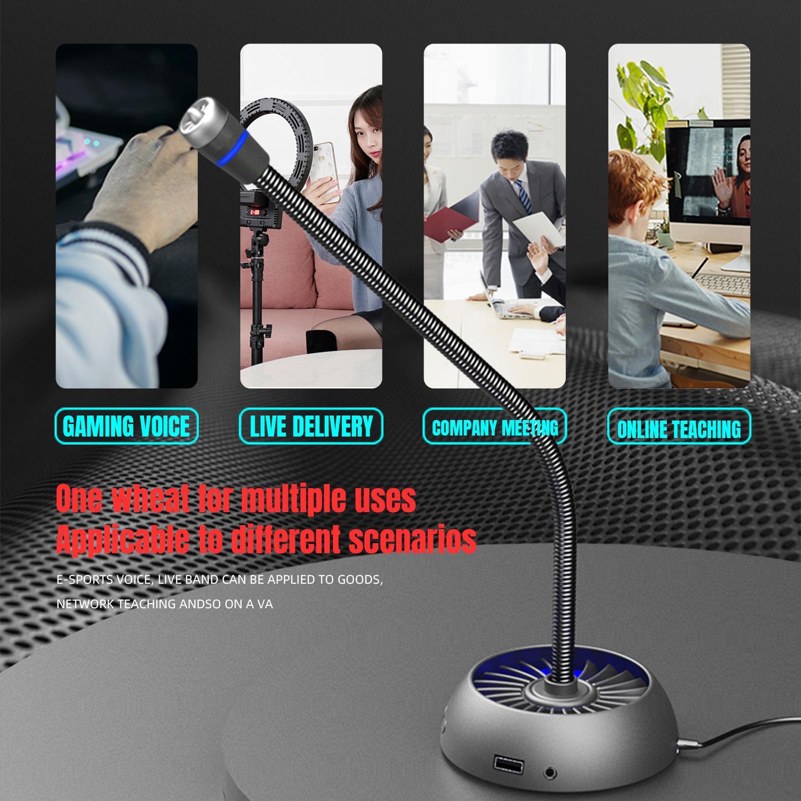 USB Lapel Microphone Omnidirectional Clip on Collar Condenser Mic