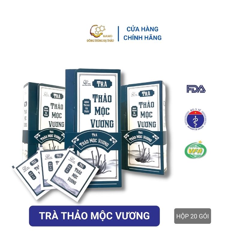Trà túi lọc Thảo mộc vương Nano đông trùng hạ thảo Mát gan