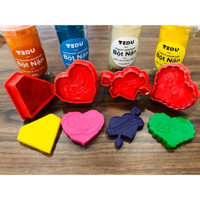 Bộ khuôn VALENTINE chơi bột nặn đất nặn an toàn TEDU