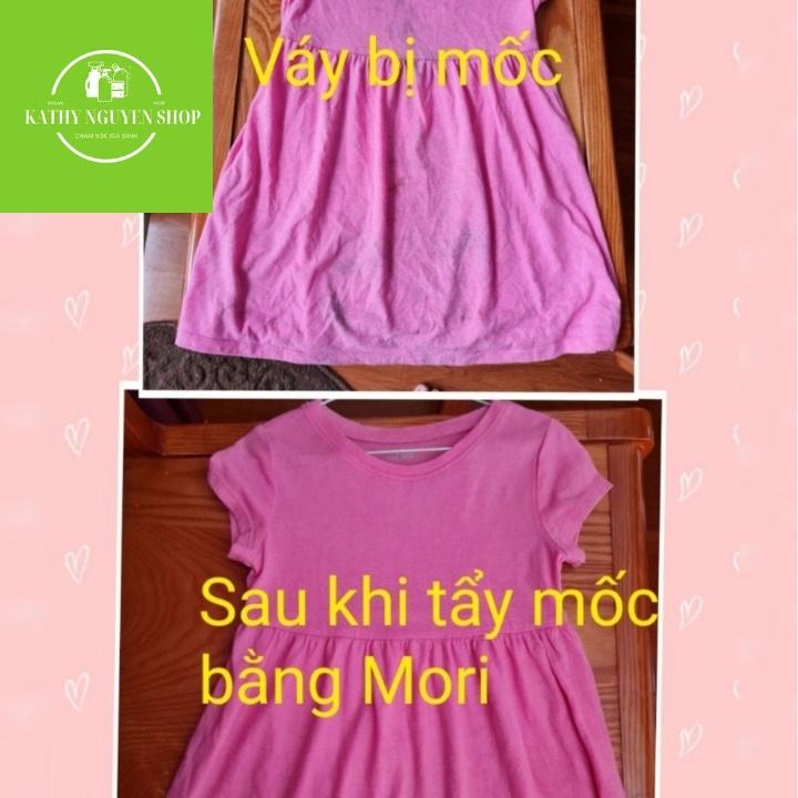 COMBO TẨY MỐC QUẦN ÁO MÀU VÀ QUẦN ÁO TRẮNG MORI, TẨY BAY VIẾT MỐC MANG LẠI VẺ TRẮNG SÁNG CHO QUẦN ÁO CỦA BẠN