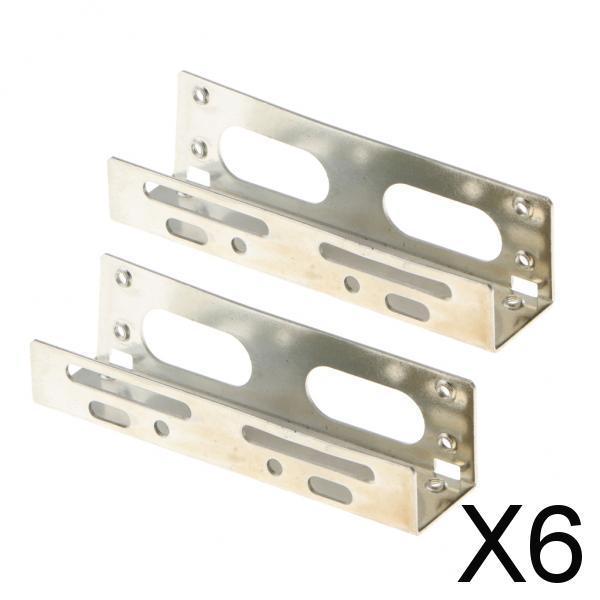 6xInterface 3.5in HDD/SSD Mounting Frame Kit to 5.25 Hard Disk Drive in Bay