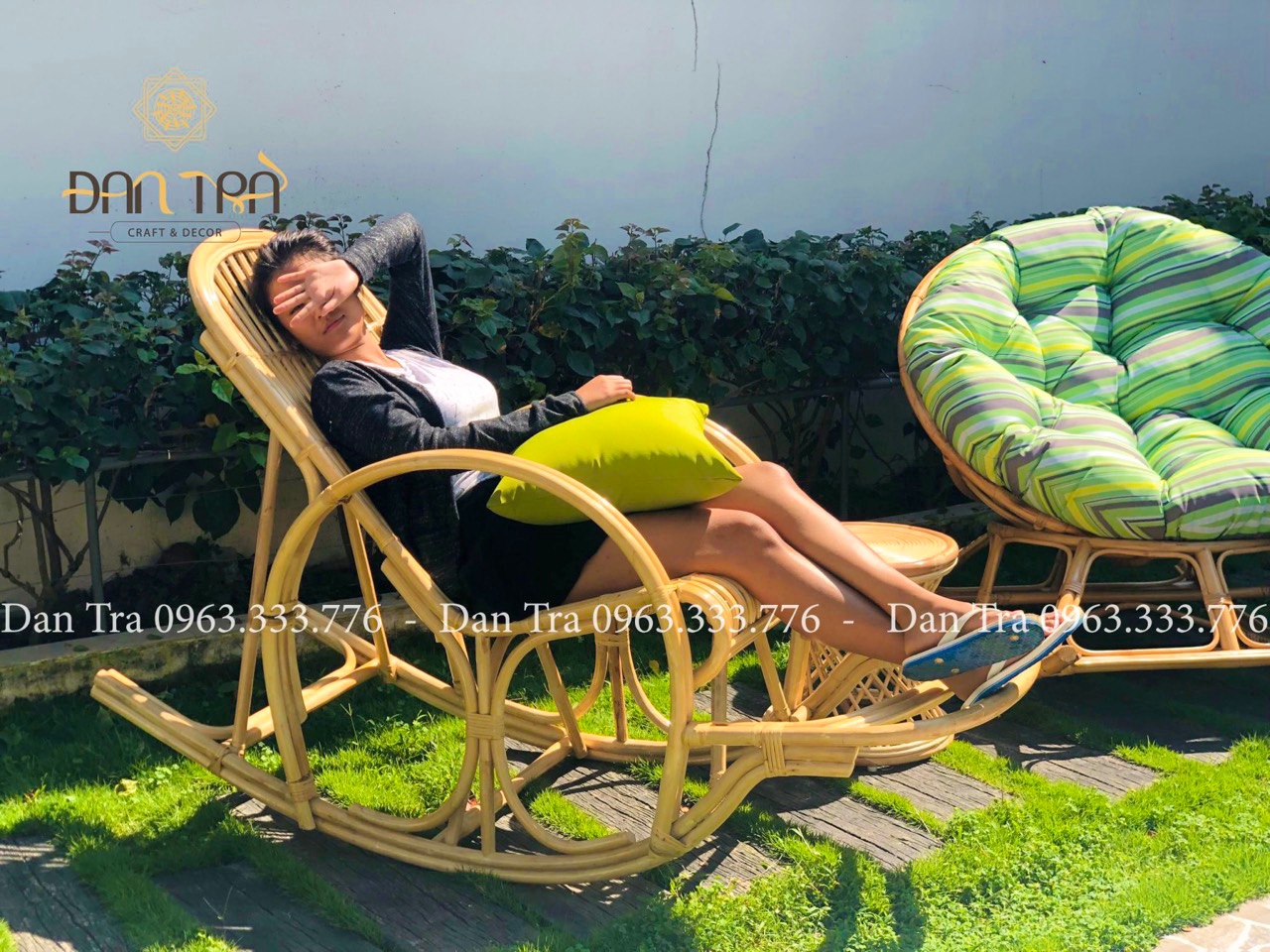 Ghế Mây Tròn Papasan Bập Bênh Thư Giãn, Ghế Mây Đọc Sách Kèm Nệm, Mây Tre ĐAN TRÀ ( Được Chọn Màu Nệm)