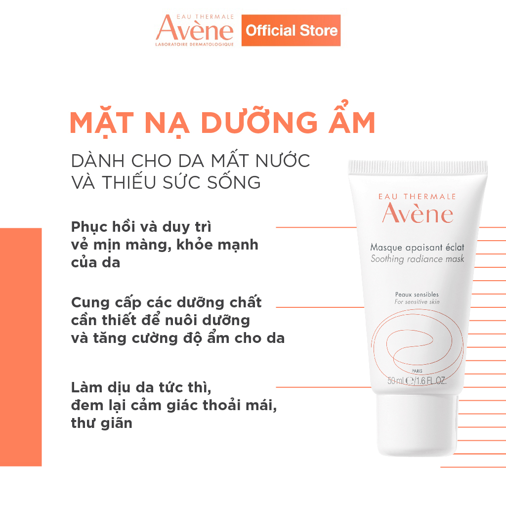 Mặt nạ dưỡng ẩm chuyên sâu AVÈNE SOOTHING RADIANCE MOISTURE MASK 50ml