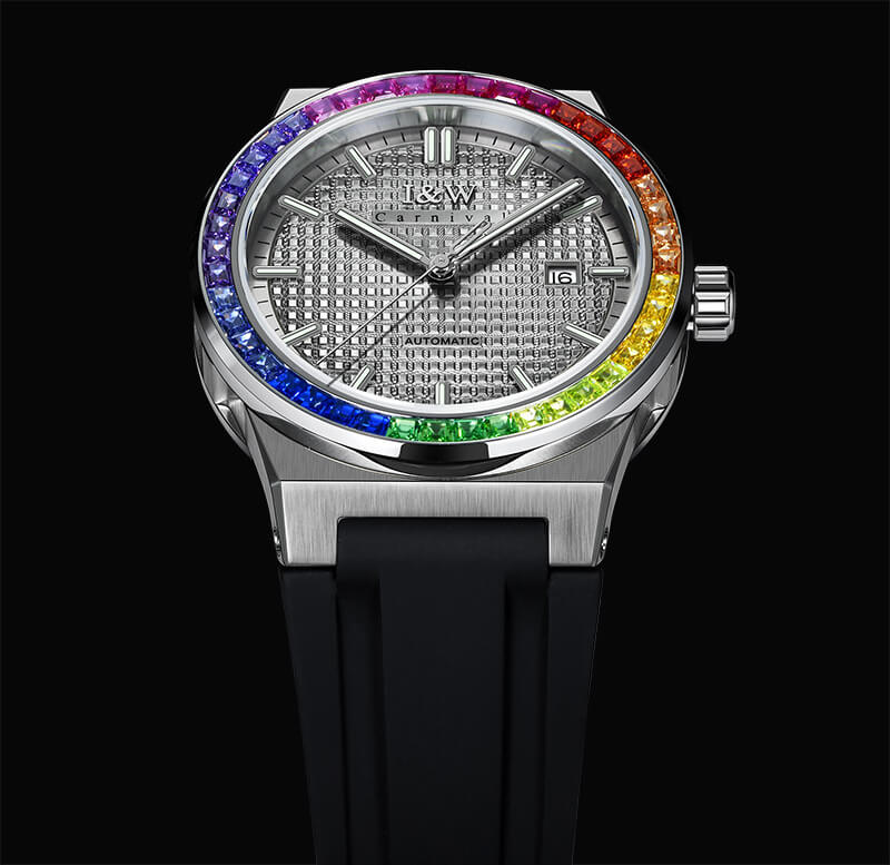 Đồng hồ nam chính hãng I&amp;W Carnival 716G-T4 hàng mới fullbox ,Kính sapphire chống xước,Chống nước 50m,Bảo hành dài hạn,Máy cơ ( Automatic),dây cao su chống nước tuyệt đối