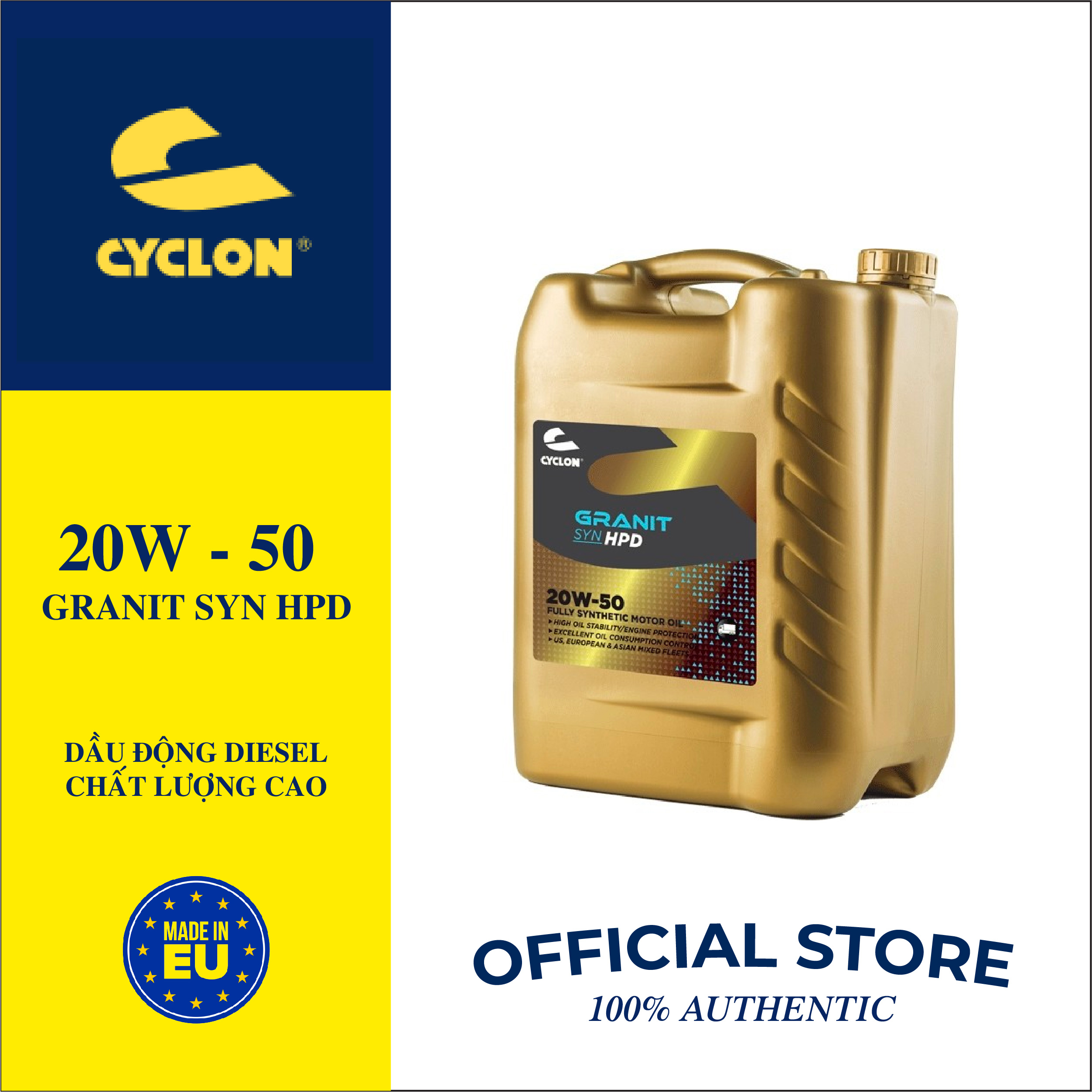 Dầu động cơ diesel chất lượng cao GRANIT SYN HPD 20W-50, 20 lít