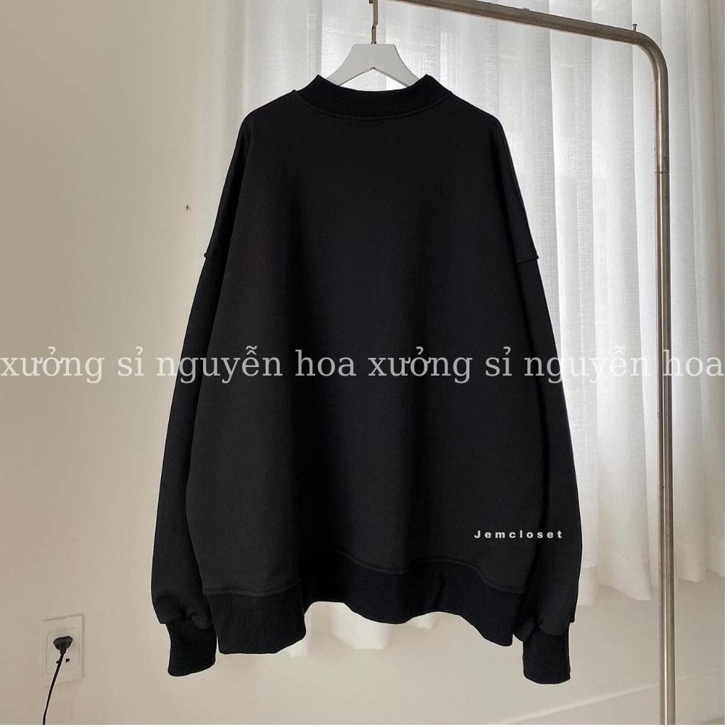 Áo sweater nỉ nữ in số 1990 form dáng rộng unisex chất nỉ ngoại dày dặn đẹp chuẩn hình
