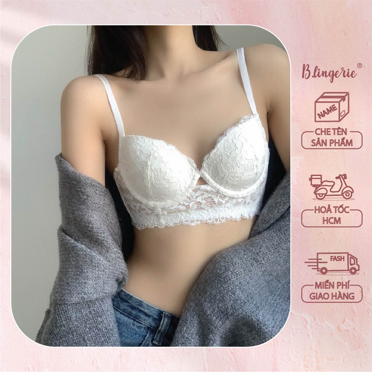 Bộ Đồ Lót Nữ Ren Hoa - B.Lingerie