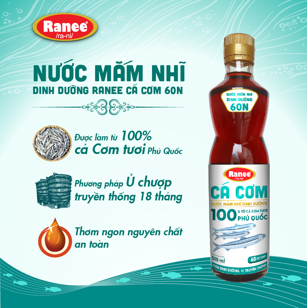 Combo 5 Nước mắm nhĩ dinh dưỡng Ranee cá cơm 60N 60ml