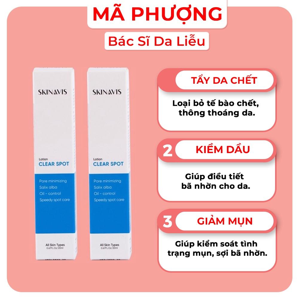 Tẩy da chết BHA SKINAVIS CLEAR SPOT Kiểm soát dầu nhờn và mụn đầu đen