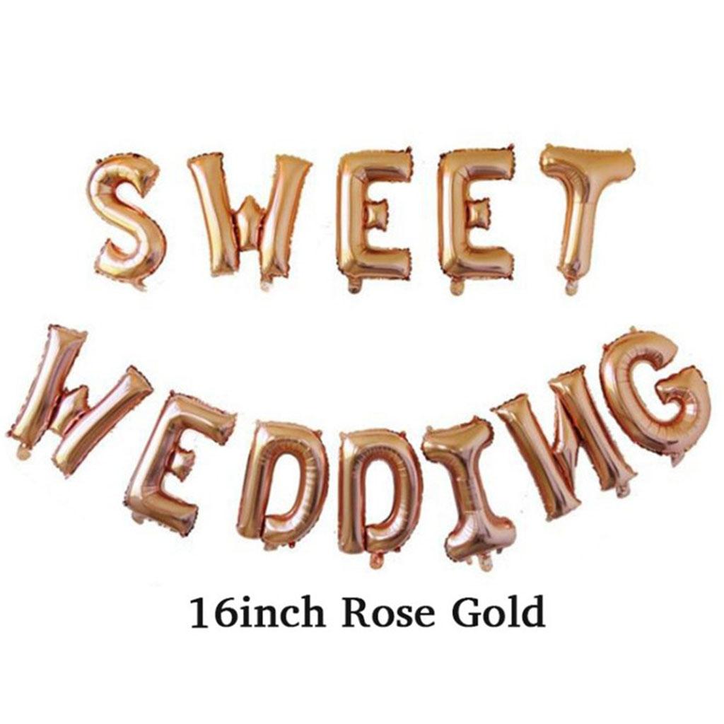 Sweet Wedding Foil Balloon Bunting Banner Wedding Party Decoration Champagne